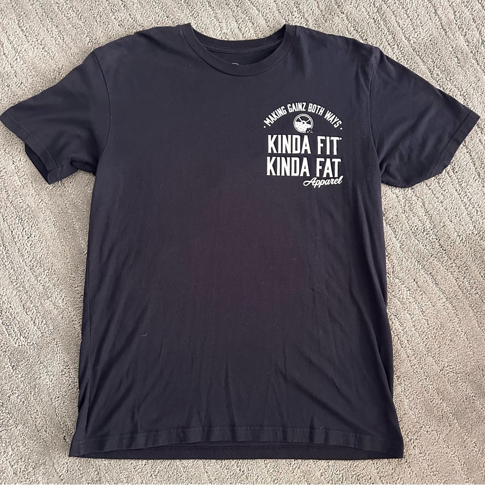 Kinda Fit Kinda Fat, Black Graphic T-Shirt